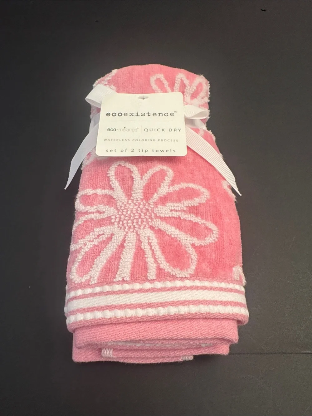 6pc ECOEXISTENCE Eco-Melange Quick Dry Patterned Zero Twist Loops Bath Towel Set